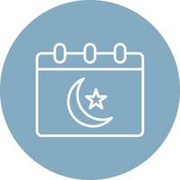 Ramadan Time Table Line Multi Circle Icon vector