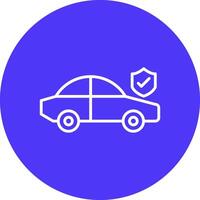 coche seguro línea multi circulo icono vector