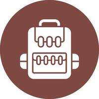 Rucksack Glyph Multi Circle Icon vector