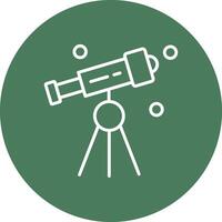 Telescope Line Multi Circle Icon vector