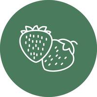 Strawberries Line Multi Circle Icon vector