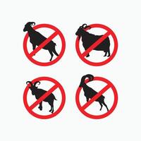 no sheep, no angora goat, no billy goat, no big horn goat - goat, sheep, lamb logo emblem or button icon silhouette - mammal, animal icon vector