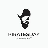 head Pirates logo silhouette isolated on white - event of the world vector