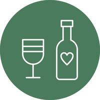 Wine Bottle Line Multi Circle Icon vector