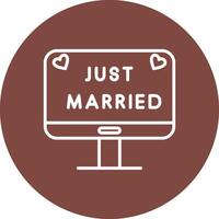 Just Married Line Multi Circle Icon vector