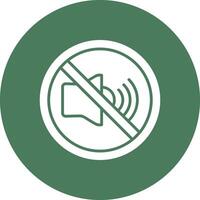No Sound Glyph Multi Circle Icon vector