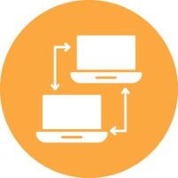 Computer Networking Glyph Multi Circle Icon vector