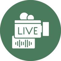 Live Stream Glyph Multi Circle Icon vector