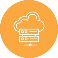 Cloud Storage Line Multi Circle Icon vector