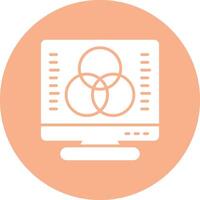 Desktop Computer Glyph Multi Circle Icon vector