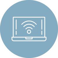 Wifi línea multi circulo icono vector