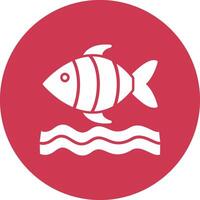 Sea Life Glyph Multi Circle Icon vector