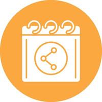 Shared Calender Glyph Multi Circle Icon vector
