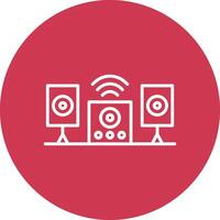 audio sistema línea multi circulo icono vector