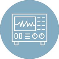 osciloscopio línea multi circulo icono vector