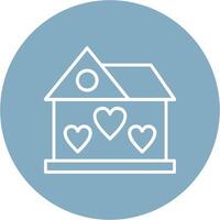 Dream House Line Multi Circle Icon vector