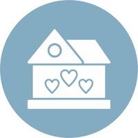 Dream House Glyph Multi Circle Icon vector