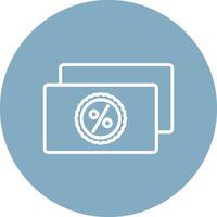 Discount Cards Line Multi Circle Icon vector