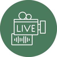 Live Stream Line Multi Circle Icon vector