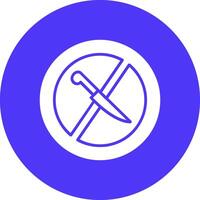 No Knife Glyph Multi Circle Icon vector