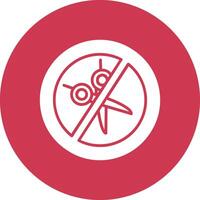 No Scissors Glyph Multi Circle Icon vector