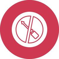 No Screwdriver Glyph Multi Circle Icon vector