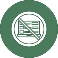 prohibido firmar glifo multi circulo icono vector