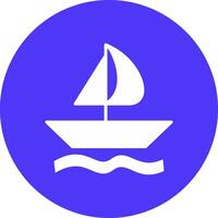 Sailing Glyph Multi Circle Icon vector