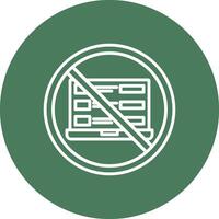 prohibido firmar línea multi circulo icono vector