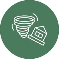 Tornado Line Multi Circle Icon vector