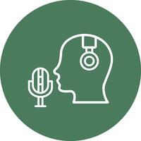 Microphone Line Multi Circle Icon vector