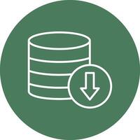 Database Download Line Multi Circle Icon vector