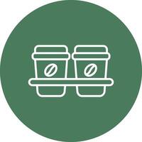 Coffee Cups Line Multi Circle Icon vector