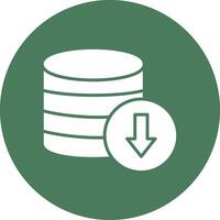 Database Download Glyph Multi Circle Icon vector