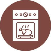 horno glifo multi circulo icono vector