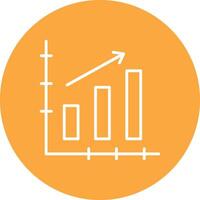 Bar Chart Line Multi Circle Icon vector