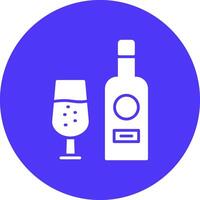 vino botella glifo multi circulo icono vector