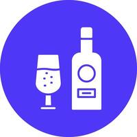 Wine Bottle Glyph Multi Circle Icon vector