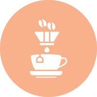 Coffee Filter Glyph Multi Circle Icon vector