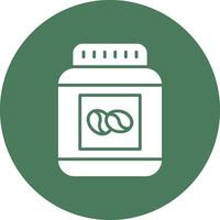 Beans Jar Glyph Multi Circle Icon vector