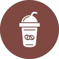 Coffee Shake Glyph Multi Circle Icon vector