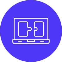 Puzzle Line Multi Circle Icon vector