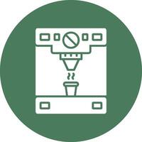 Coffee Machine Glyph Multi Circle Icon vector