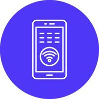 Wifi línea multi circulo icono vector