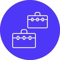 maletas línea multi circulo icono vector