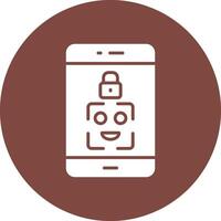 Facial Recognition Glyph Multi Circle Icon vector