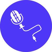 Microphone Glyph Multi Circle Icon vector