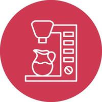 Coffee Maker Line Multi Circle Icon vector
