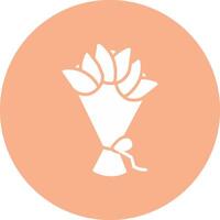 Hand Bouquet Glyph Multi Circle Icon vector