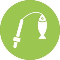 Fishing Glyph Multi Circle Icon vector